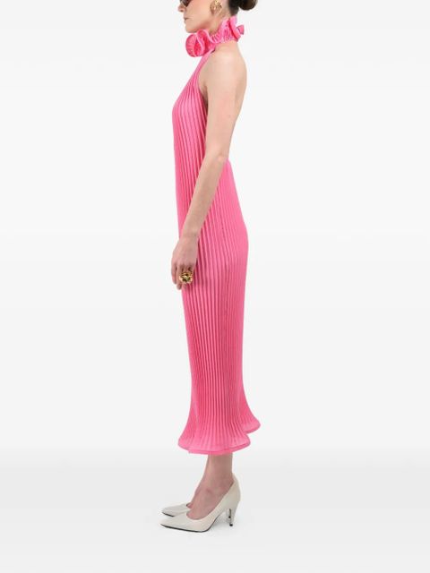 Rowen Rose pleated turtleneck maxi dress - Pink