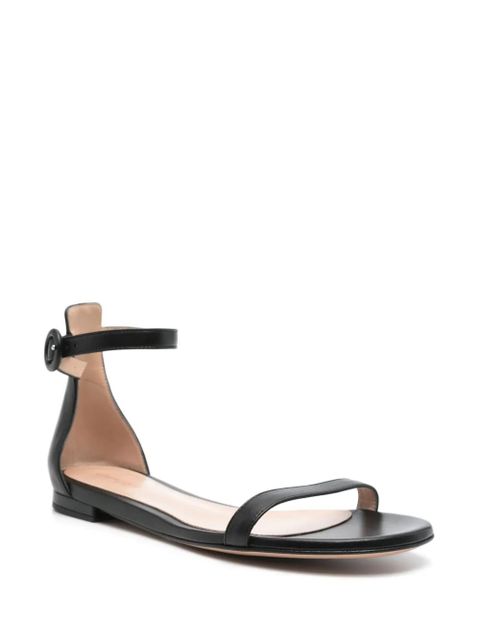Gianvito Rossi leather flat sandals - Black