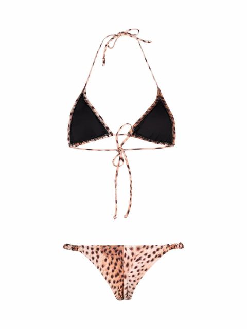 Reina Olga Scrunchie cheetah triangle bikini - Brown - zdjęcie produktu nr 2