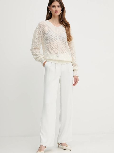 Twinset sweter z domieszką wełny damski kolor beżowy lekki 252TP3522