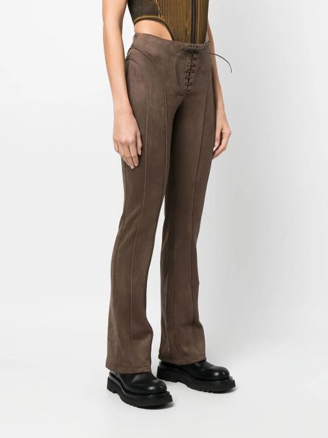 MISBHV tie-front faux suede trousers - Brown - zdjęcie produktu nr 2