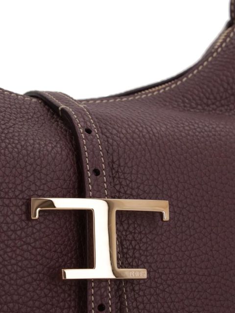 Tod's T Timeless grained leather shoulder bag - Brown