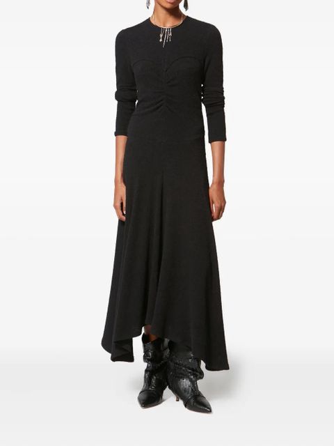 ISABEL MARANT ruched flora maxi dress - Black - zdjęcie produktu nr 2