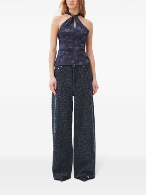 GANNI wide-leg denim trousers - Blue
