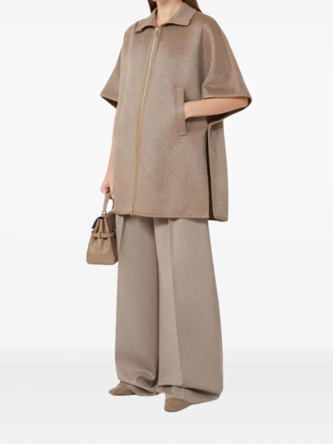 Max Mara Oca zip pocket cape - Neutrals