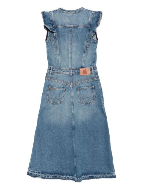 Ba&Sh Vayea ruffle-detail denim dress - Blue - zdjęcie produktu nr 2