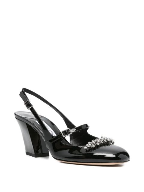 Jimmy Choo 70mm Belinda crystal-embellished slingback pumps - Black - zdjęcie produktu nr 2