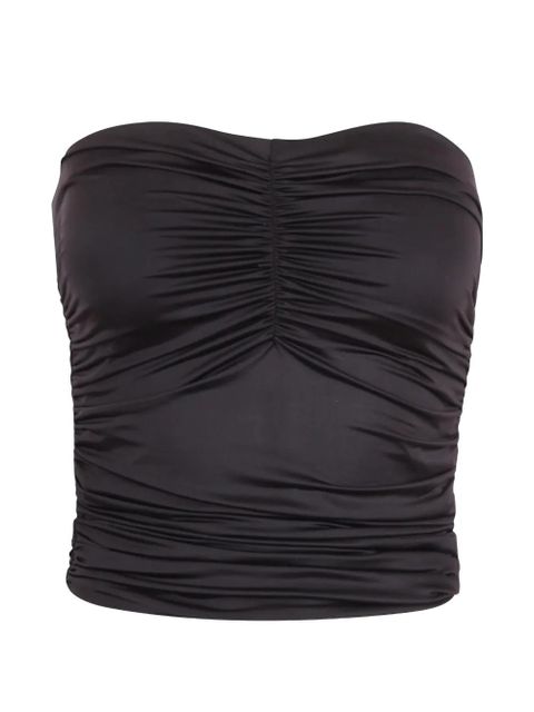Essentiel Antwerp ruched bandeau top - Black - zdjęcie produktu nr 1