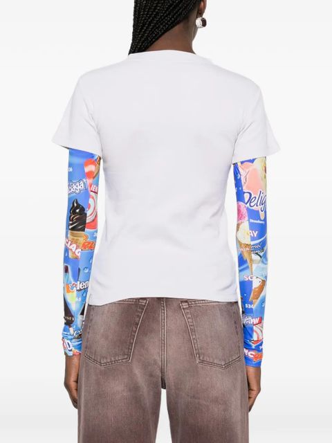 Balenciaga logo-detail long-sleeve top - Grey