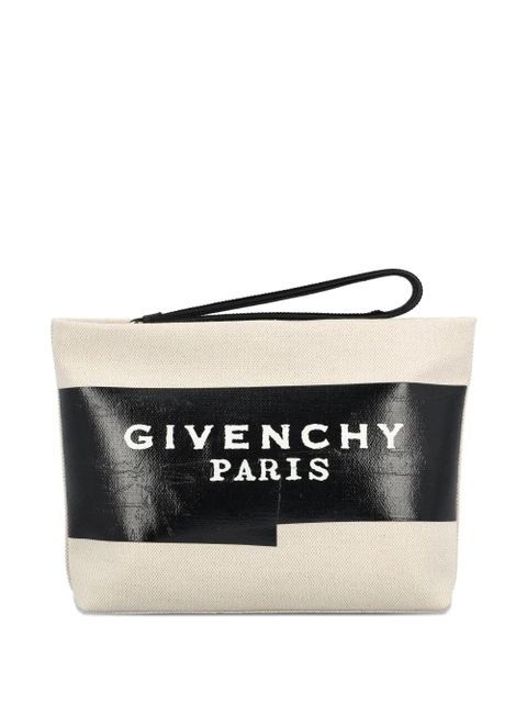 Givenchy logo-tape clutch bag - Neutrals - zdjęcie produktu nr 1