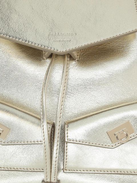 Ferragamo metallic-finish leather backpack - Gold - zdjęcie produktu nr 2