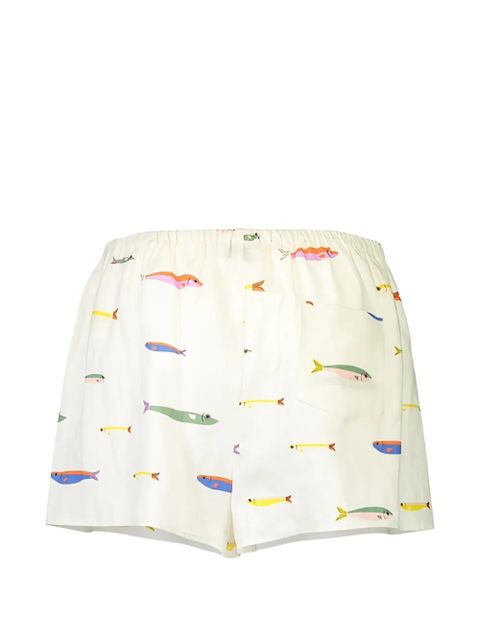 STAUD fish-pattern shorts - Neutrals - zdjęcie produktu nr 2