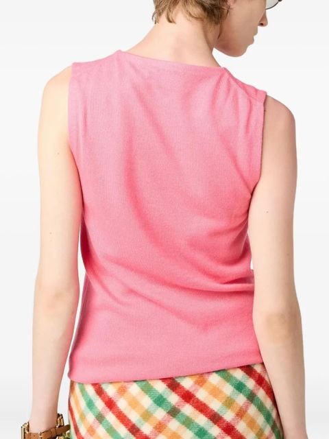 Miu Miu cashmere and silk crew-neck knit top - Pink