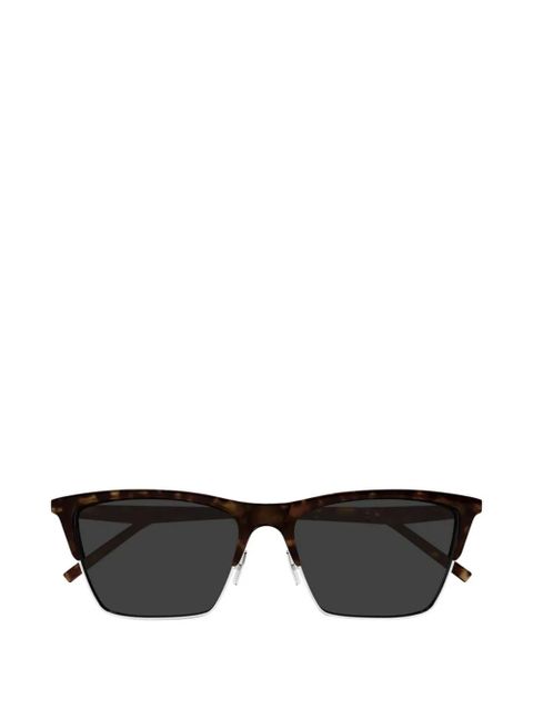 Saint Laurent Eyewear tortoiseshell-effect rectangle-frame sunglasses - Brown - zdjęcie produktu nr 1