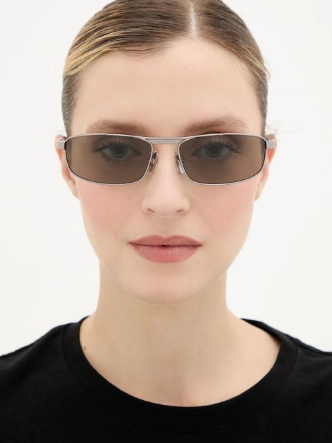 Balenciaga okulary przeciwsłoneczne kolor srebrny BB0451S