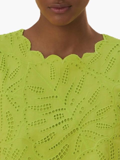FARM Rio scalloped broderie-anglaise top - Green - zdjęcie produktu nr 2