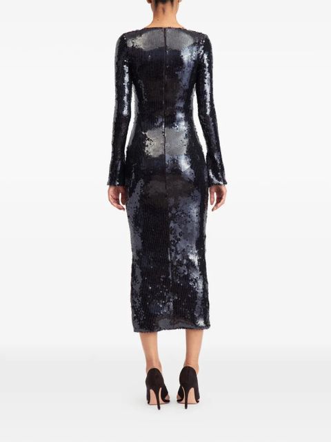 16Arlington Solaria sequinned midi dress - Black
