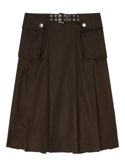 GANNI Belted pocket midi skirt - Brown - zdjęcie produktu nr 1