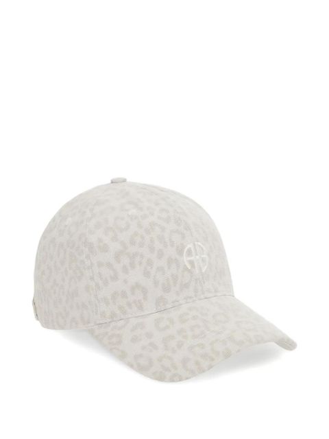 ANINE BING Jeremy leopard-pattern baseball cap - Neutrals