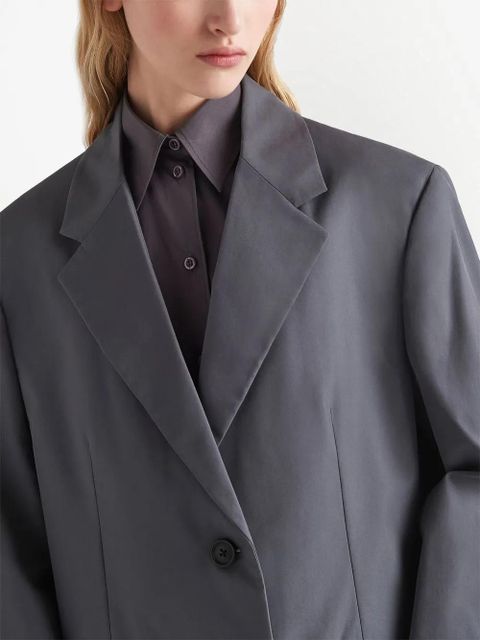 Prada single-breasted cotton coat - Grey - zdjęcie produktu nr 2