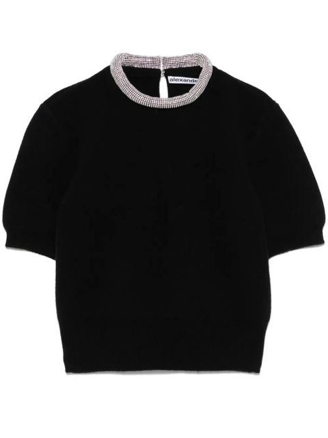 Alexander Wang crystal-embellished T-shirt - Black - zdjęcie produktu nr 1