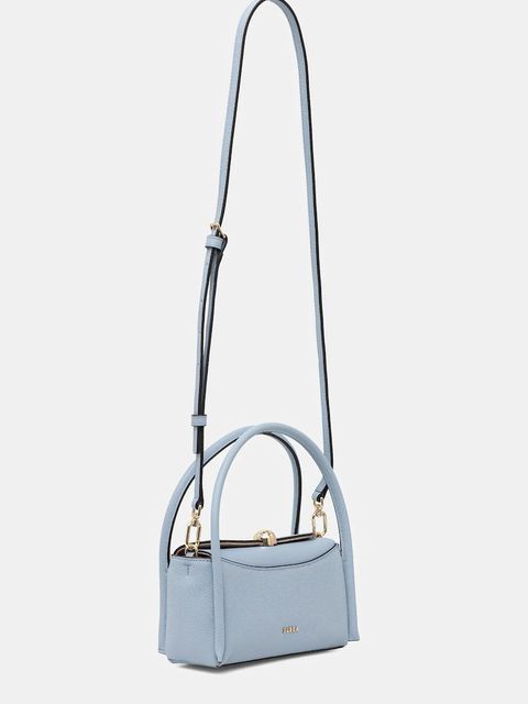 Furla torebka skórzana Nicole Mini Boston Bag kolor niebieski WE00893 BX4296 CDZ00 - zdjęcie produktu nr 2