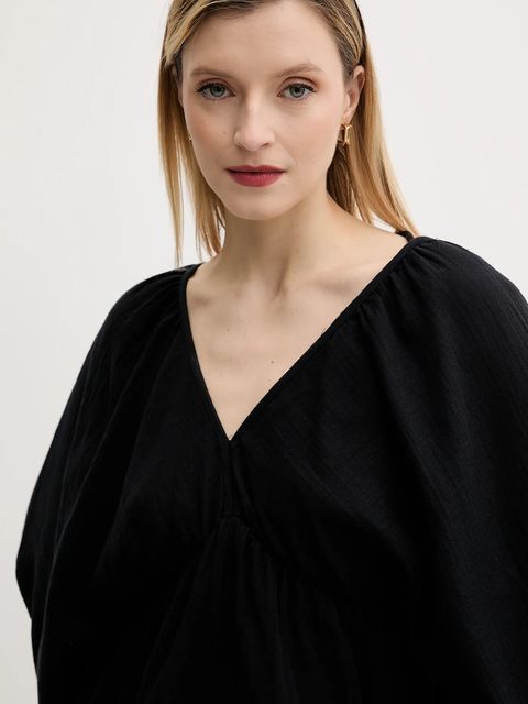 Answear.LAB sukienka bawełniana kolor czarny mini rozkloszowana