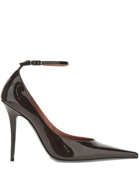 Amina Muaddi 105mm Anok ankle-strap pointed-toe pumps - Brown - zdjęcie produktu nr 1