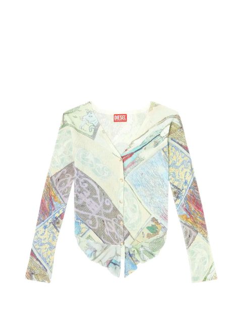 Diesel M-Fiorina printed cropped cardigan - Blue - zdjęcie produktu nr 1