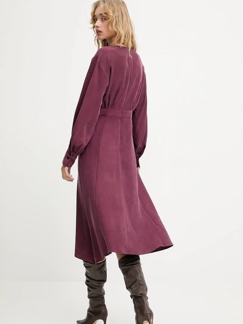 Answear.LAB sukienka kolor bordowy mini rozkloszowana - zdjęcie produktu nr 2