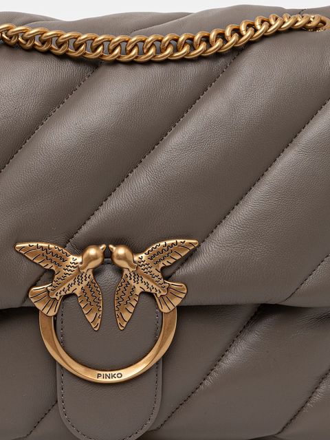 Pinko torebka skórzana kolor szary 100037 A0F2