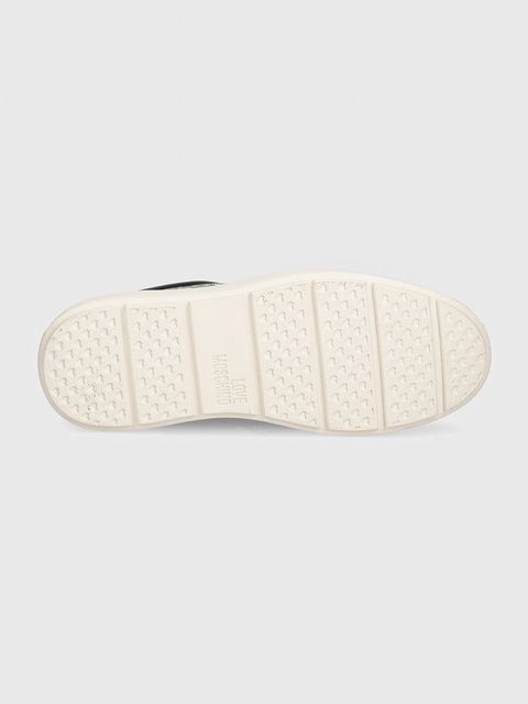 Love Moschino sneakersy skórzane kolor czarny JA15124G1LIA0000