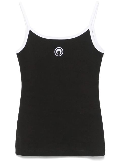 Marine Serre Moon Logo Ribbed tank top - Black - zdjęcie produktu nr 1
