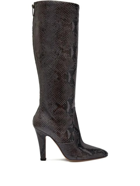 Paris Texas 100mm Elsa snake-print boots - Black - zdjęcie produktu nr 1