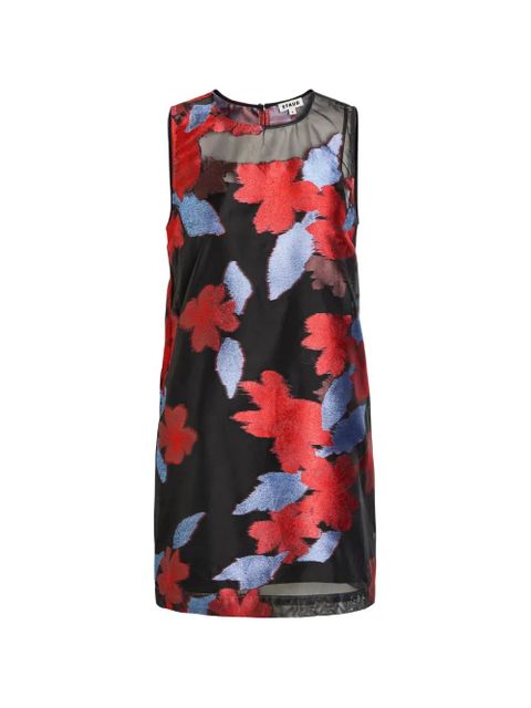 STAUD Brea floral-detail sleeveless mini dress - Black - zdjęcie produktu nr 1
