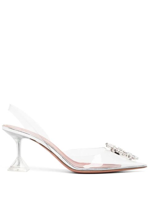 Amina Muaddi Begum 70mm slingback pumps - White - zdjęcie produktu nr 1
