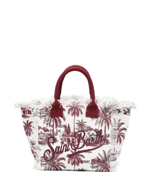 MC2 Saint Barth fringed printed tote bag - White - zdjęcie produktu nr 1