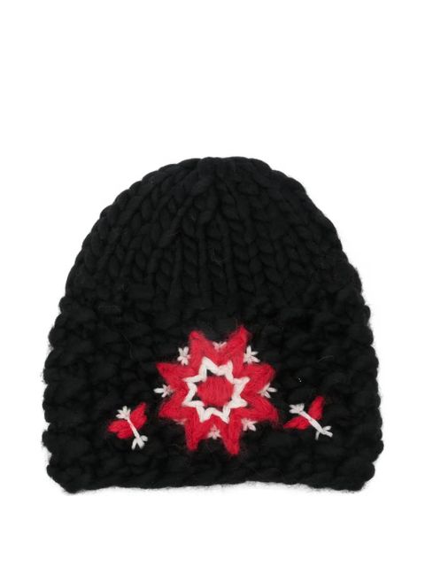 Moncler Grenoble star-appliqué beanie - Black - zdjęcie produktu nr 1