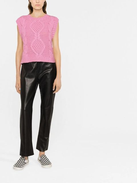 Golden Goose straight-leg leather trousers - Black