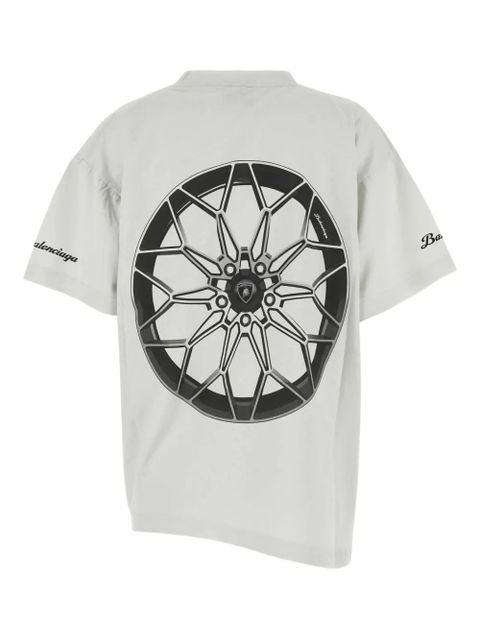 Balenciaga x Automobili Lamborghini-print asymmetrical T-shirt - White - zdjęcie produktu nr 2