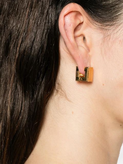 KHAITE small Empire engraved logo earrings - Gold