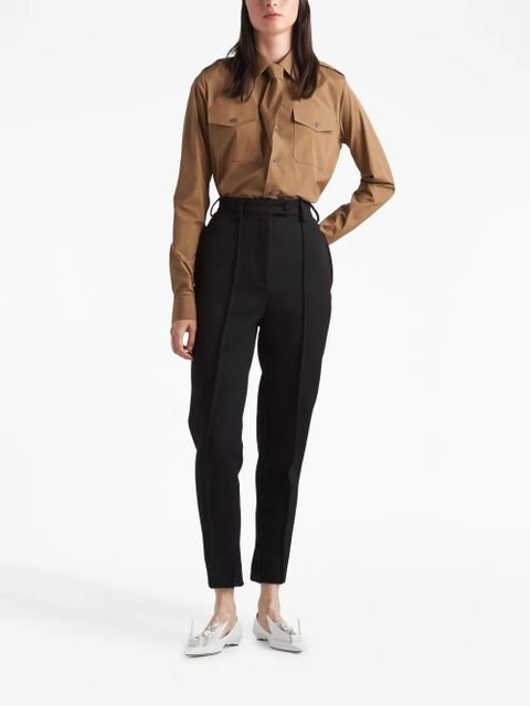 Prada high-rise natté trousers - Black - zdjęcie produktu nr 2