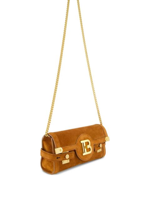 Balmain B-Buzz 23 suede shoulder bag - Brown