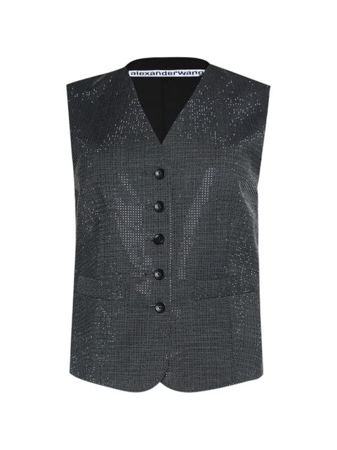 Alexander Wang buttoned v-neck top - Grey - zdjęcie produktu nr 1