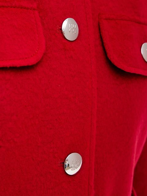 HUGO marynarka z domieszką wełny kolor czerwony jednorzędowa gładka 50547602