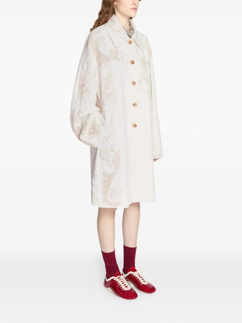 DRIES VAN NOTEN embroidered coat - White