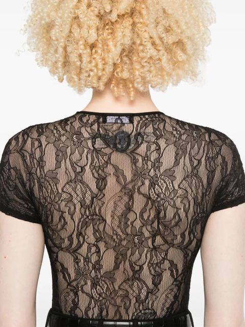 WARDROBE.NYC lace-detailing bodysuit - Black