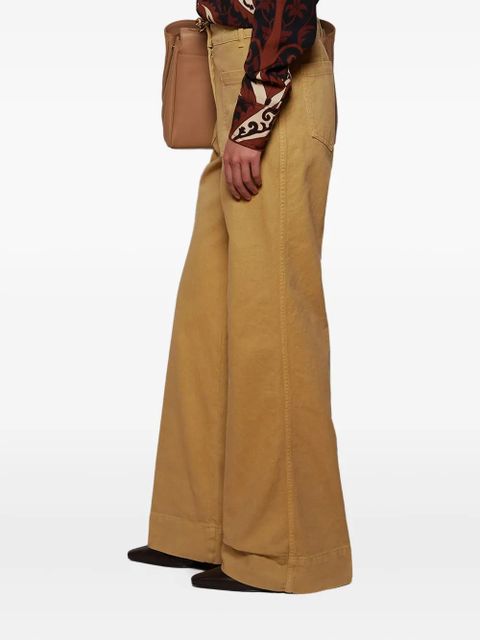 Victoria Beckham patch-pocket flared jeans - Yellow