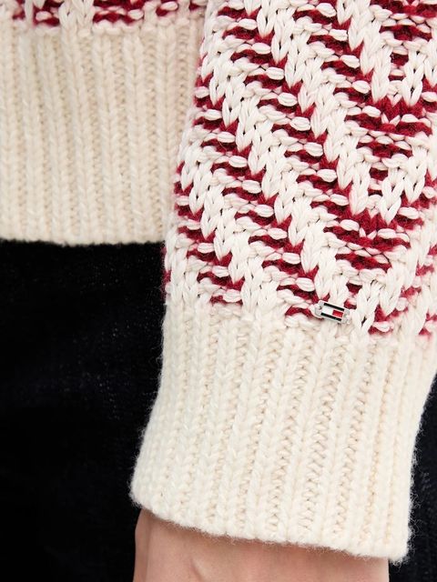 Tommy Hilfiger sweter z dodatkiem wełny damski kolor czerwony ciepły z golfem WW0WW46410