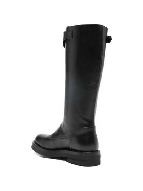 Alexander McQueen Countryside buckle leather knee boot - Black